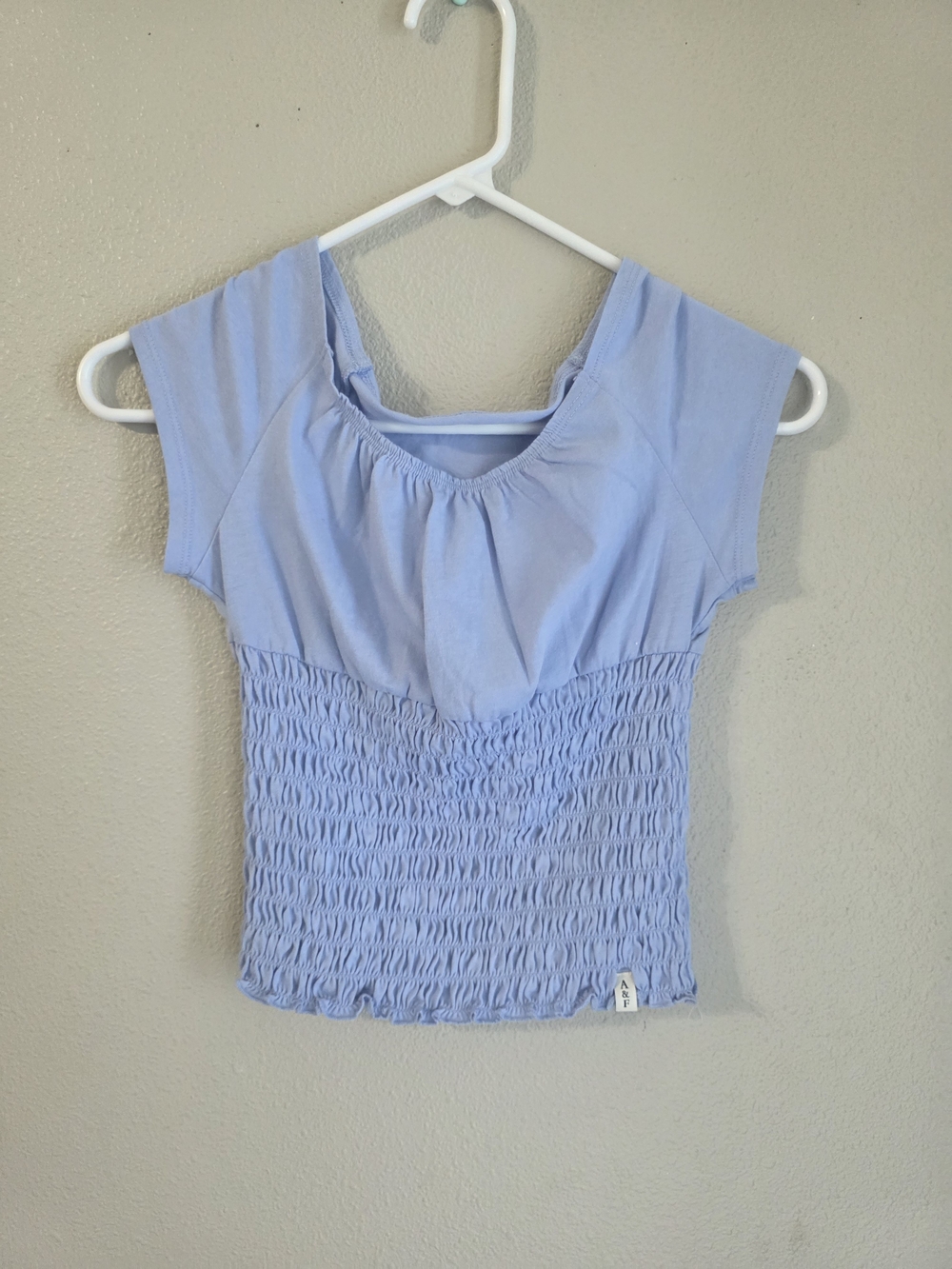 abercrombie kids Light Blue Smocked Crop Top
